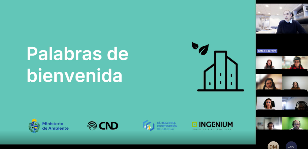 Pantalla de reunión virtual con participantes