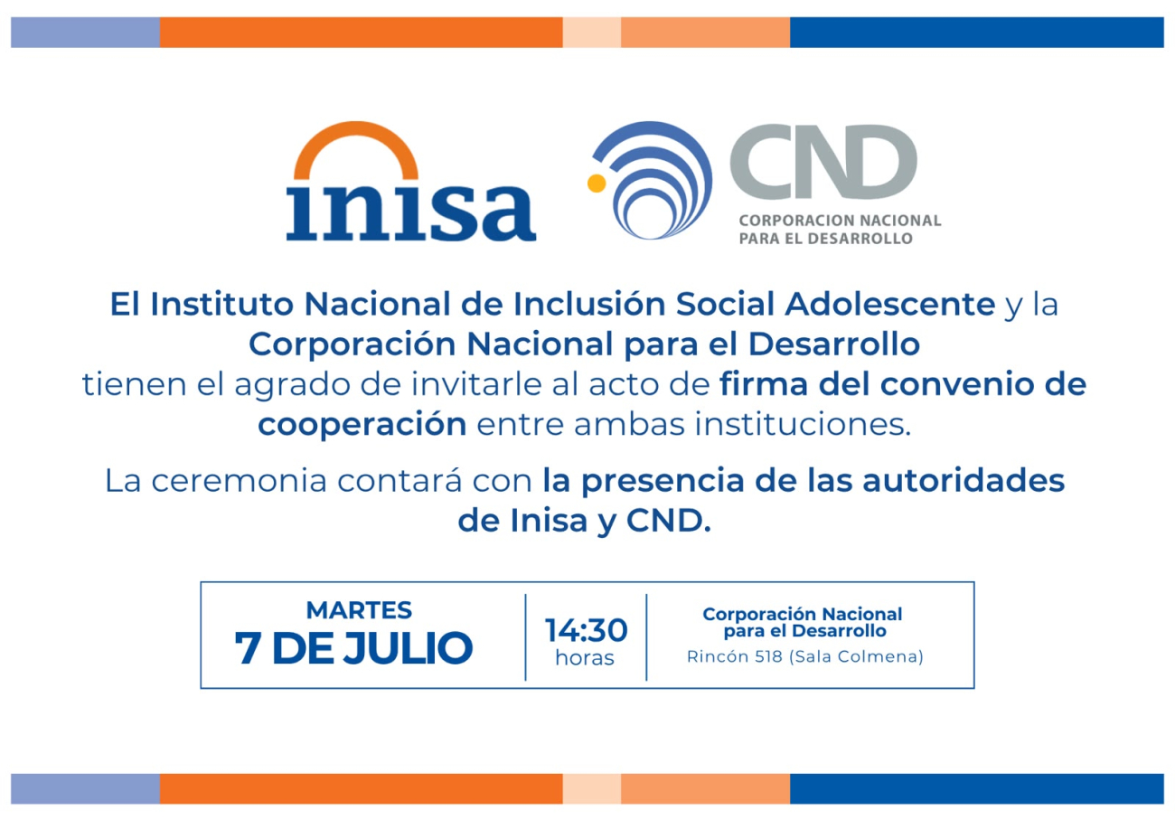 Acto de firma del convenio de cooperación INISA - CND