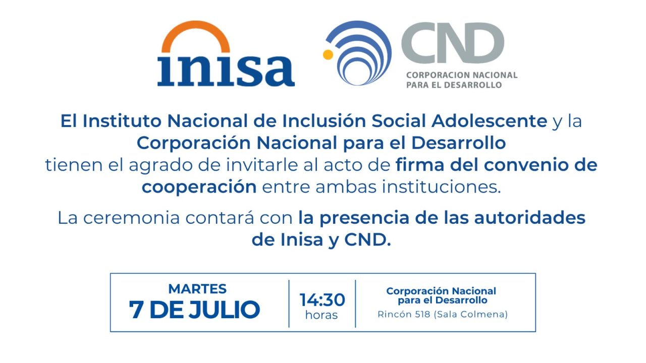 Acto de firma del convenio de cooperación INISA - CND